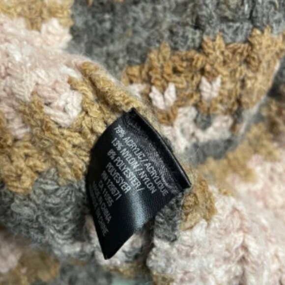 NWT SKULL CASHMERE Sz Small Chunky Striped Multicolor Knit Long Cardigan Acrylic - Picture 6 of 6